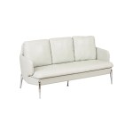 John Sofa Three Seater Cream Leather 184cm Woody - Image 2