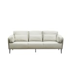 كنب مكتبي ثلاثي جلد بيج