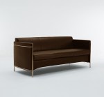 Zaha brown three-seater sofa