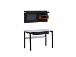 Trend Office Desk with Shelf Black White 120cm Woody - Image 3
