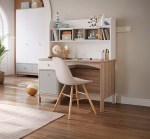 Bono desk with gray shelf