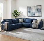 دنفر طقم كنب زاوية أزرق