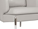 John Office Sofa – Gray Leather, Woody Style - Image 2