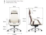 Embra Luxury Office Chair Beige with Headrest Woody - Image 5