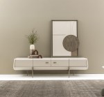 مونجي طاولة تلفزيون كريمي 230 سم وودي