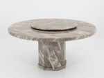 Lomar Rotating Round Artificial Marble Dining Table Without Chairs Woody - Image 2