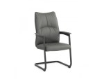 Alpha Gray Leather Visitor Chair - Image 2