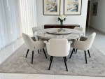 Lomar Rotating Round Artificial Marble Dining Table Without Chairs Woody - Image 2