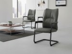 Alpha Gray Leather Visitor Chair - Image 3