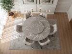 Lomar Rotating Round Artificial Marble Dining Table Without Chairs Woody - Image 3