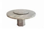 Lomar Rotating Round Artificial Marble Dining Table Without Chairs Woody - Image 4