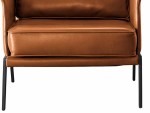 Bella Single Luxurious Office Reception Sofa – Orange Leather - Image 3