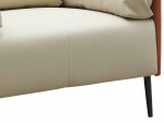 Fina Single Luxurious Office Sofa – Beige with Brown - Image 5