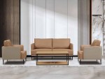 Bloom Single Luxurious Office Reception Sofa – Brown Leather - Image 6