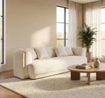 ليكسا كنب قماش كتان بيج