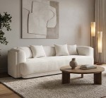 ليكسا كنب قماش مخمل كريمي