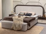 موكا طقم غرفة نوم بني / بيج 7 قطع وودي - Image 4
