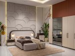 موكا طقم غرفة نوم بني / بيج 7 قطع وودي - Image 16